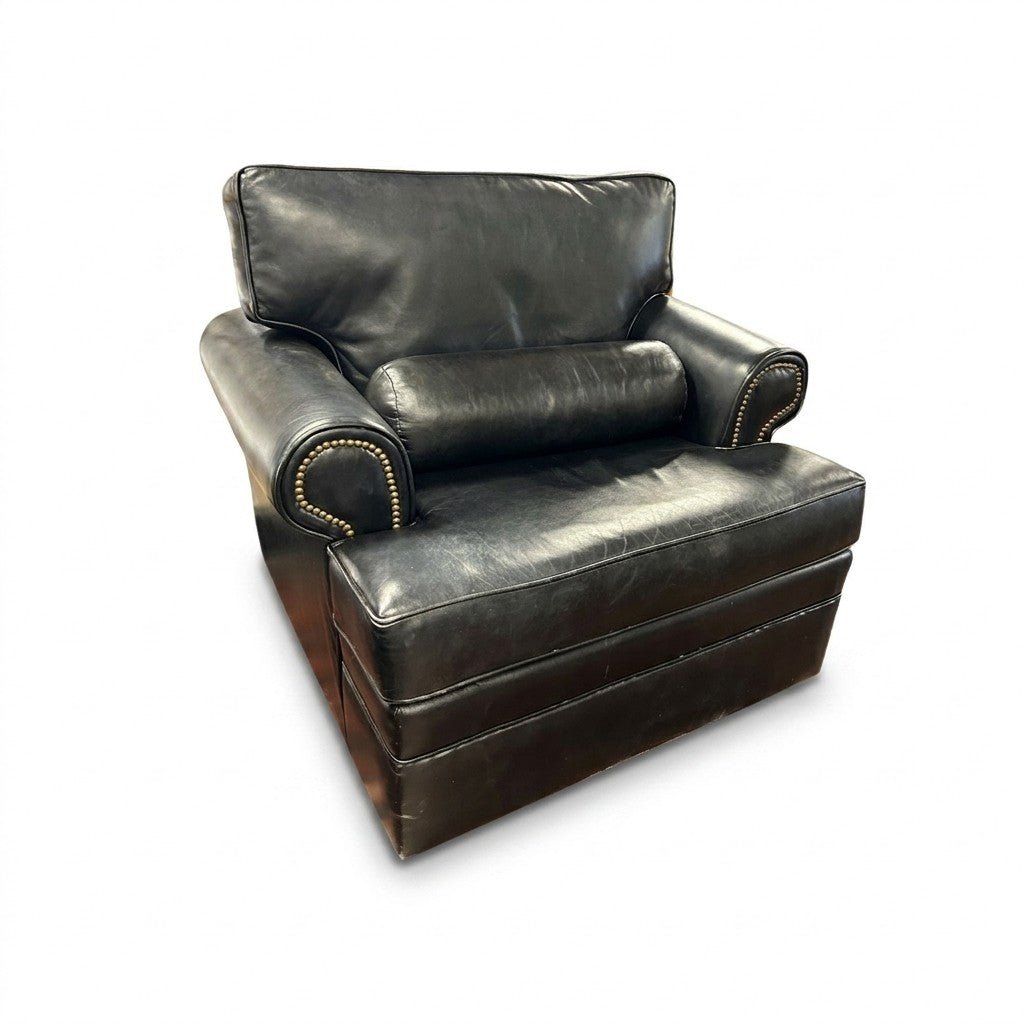 Black Swivel Armchair - view 3