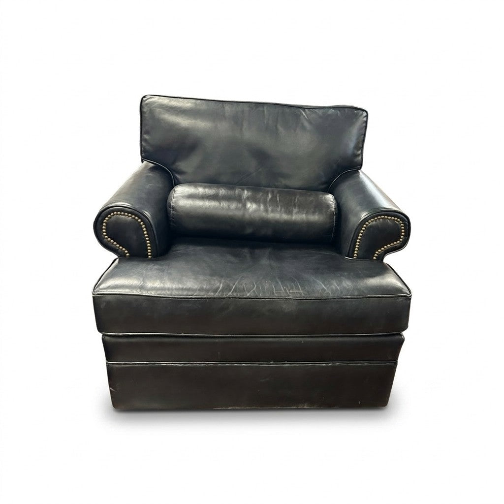 Black Swivel Armchair - view 2