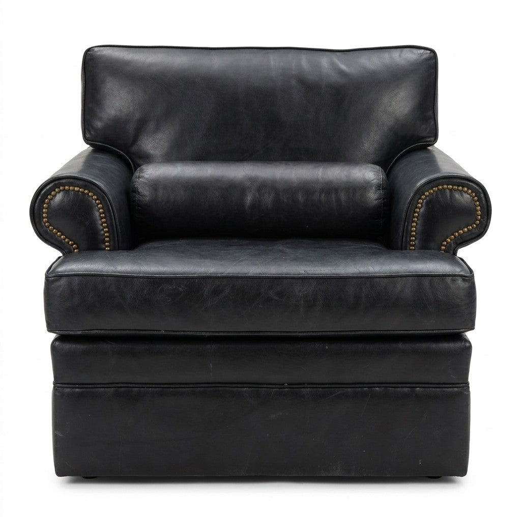 Black Swivel Armchair - consignment furniture Portland