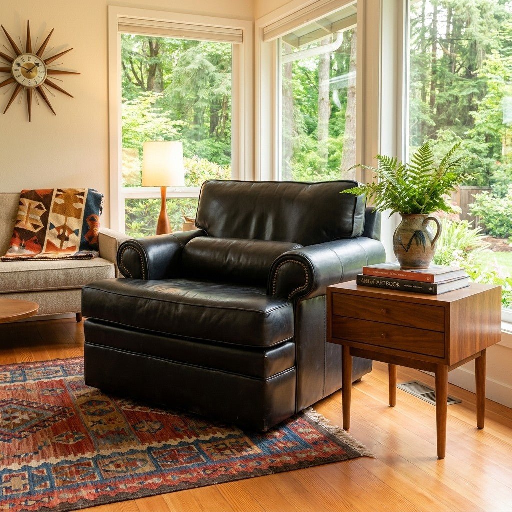 Black Swivel Armchair - view 5