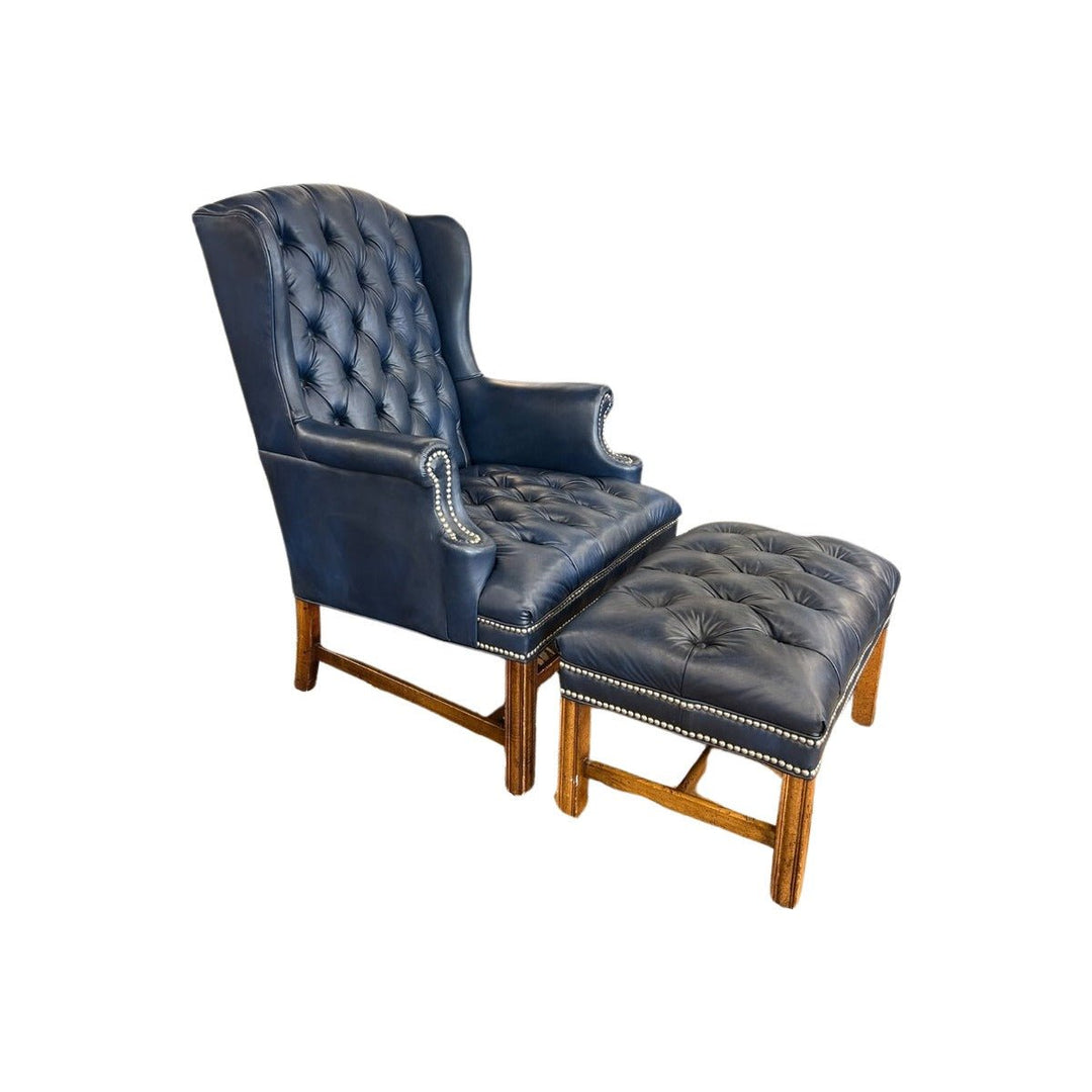 Blue Chesterfield Armchair - view 3