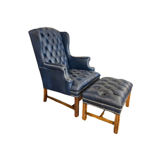 Blue Chesterfield Armchair - view 3