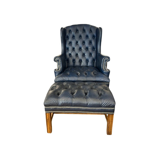 Blue Chesterfield Armchair - view 2