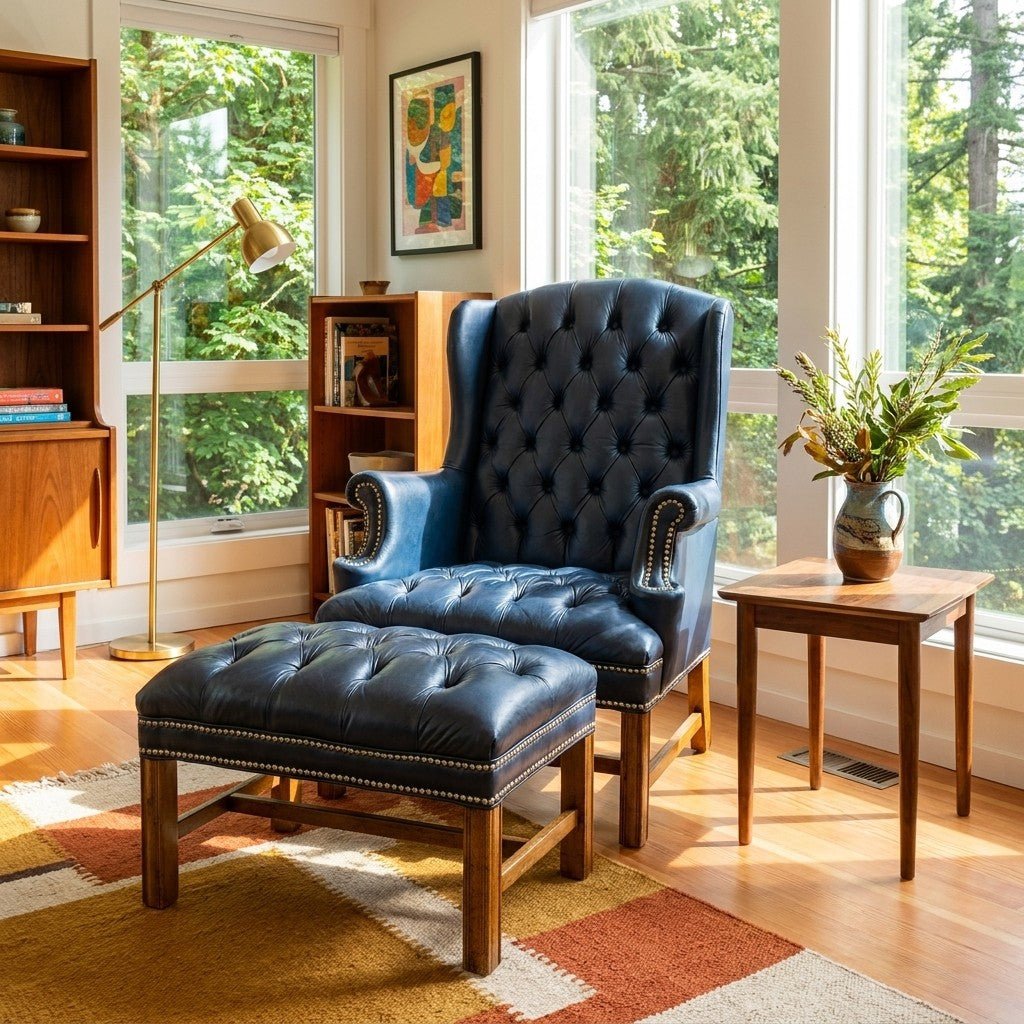 Blue Chesterfield Armchair - view 5