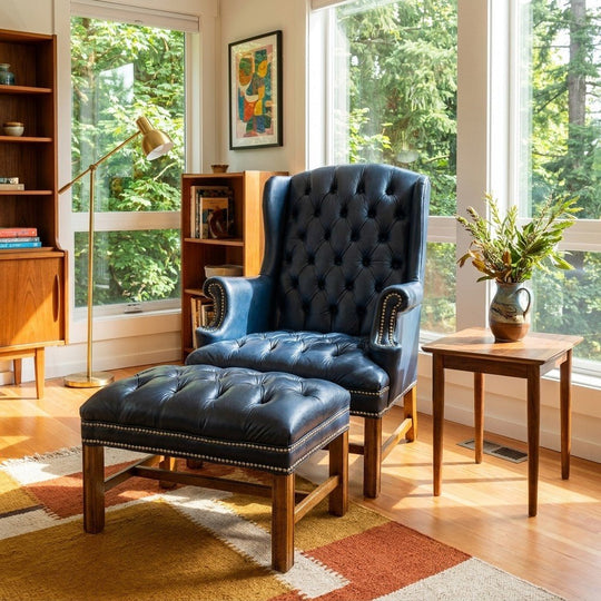 Blue Chesterfield Armchair - view 5