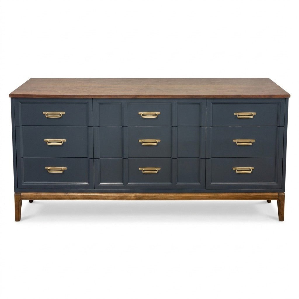 Blue Mid-Century Dresser - consignment furniture Portland