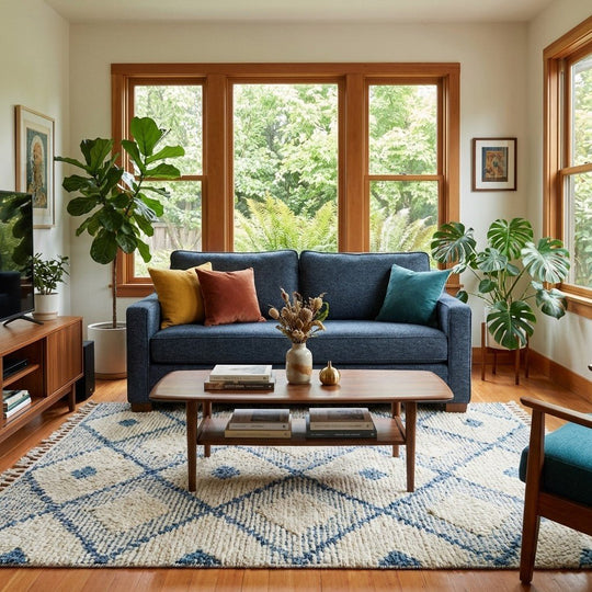 Blue Mid-Century Sofa - view 4