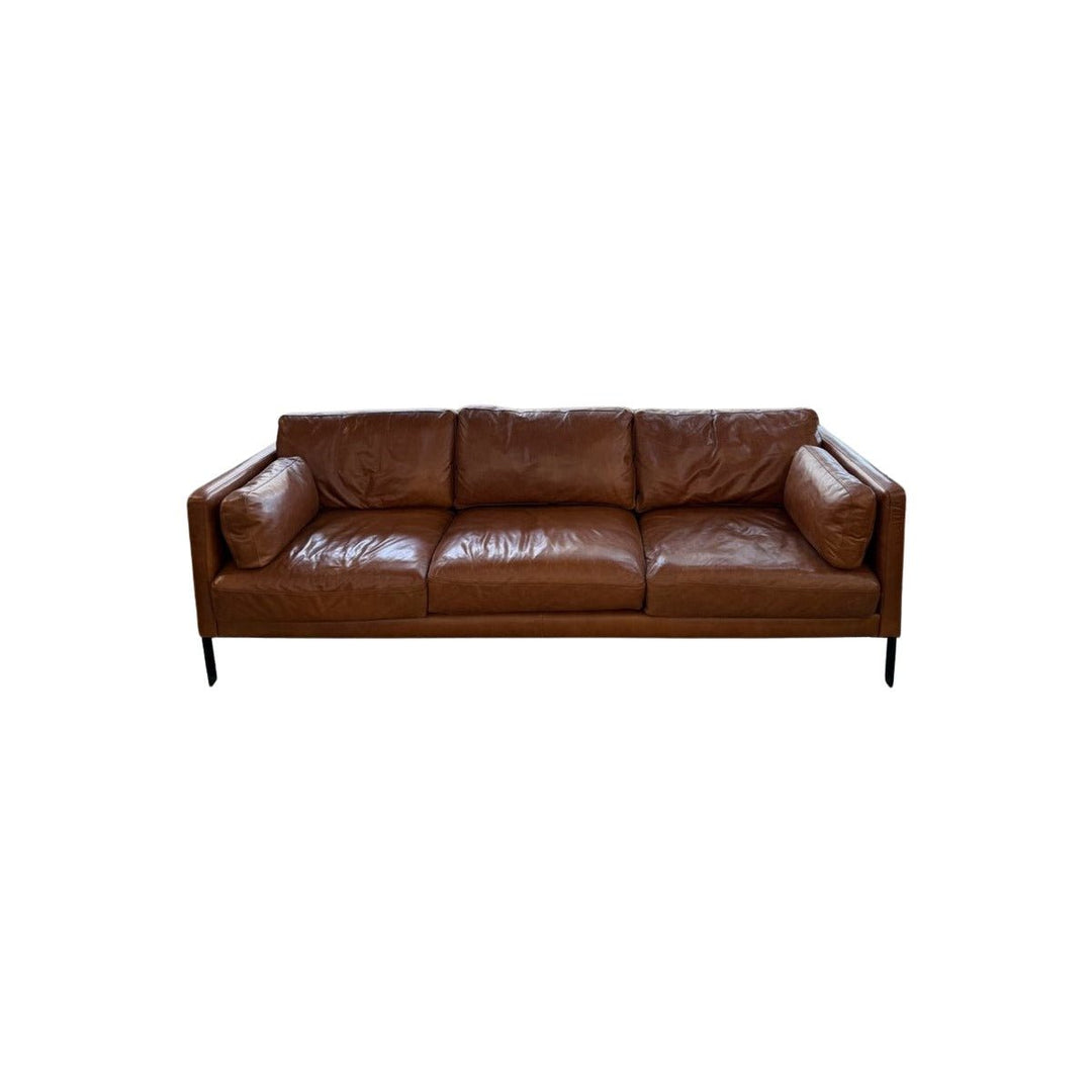Brown Leather Sofa - view 2