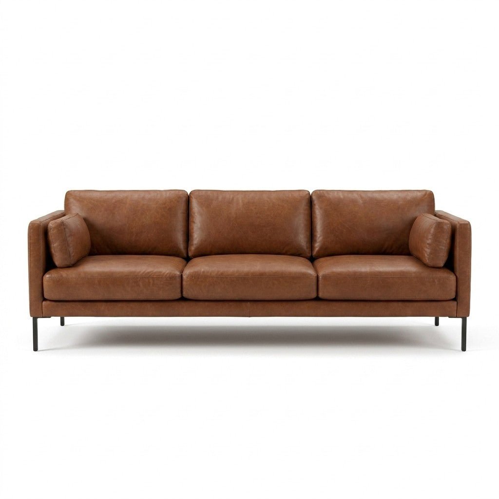 Brown Leather Sofa - consignment furniture Portland