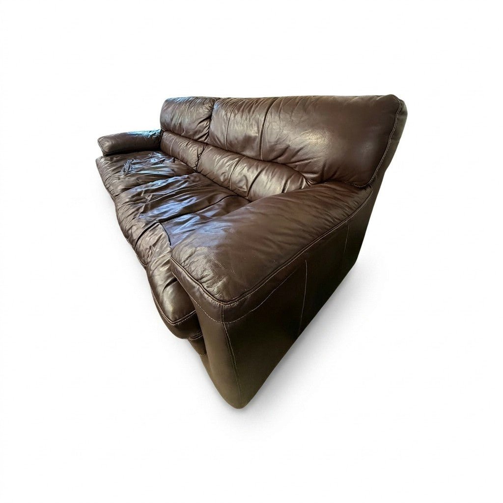 Brown Leather Sofa - view 4
