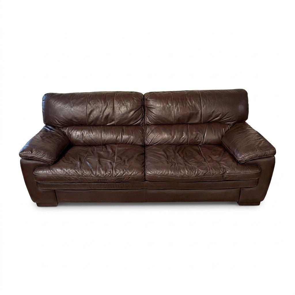 Brown Leather Sofa - view 2