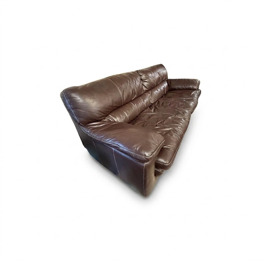 Brown Leather Sofa - view 3