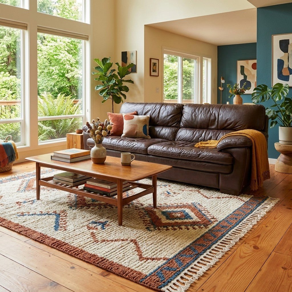 Brown Leather Sofa - view 5
