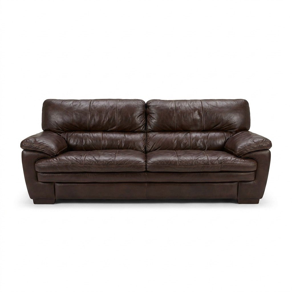 Brown Leather Sofa - consignment furniture Portland
