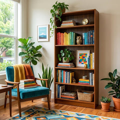 Brown Mid-Century Bookcase - view 5 - What&