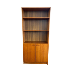 Brown Mid-Century Bookcase w/ Storage - view 2 - What&
