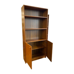Brown Mid-Century Bookcase w/ Storage - view 4 - What&
