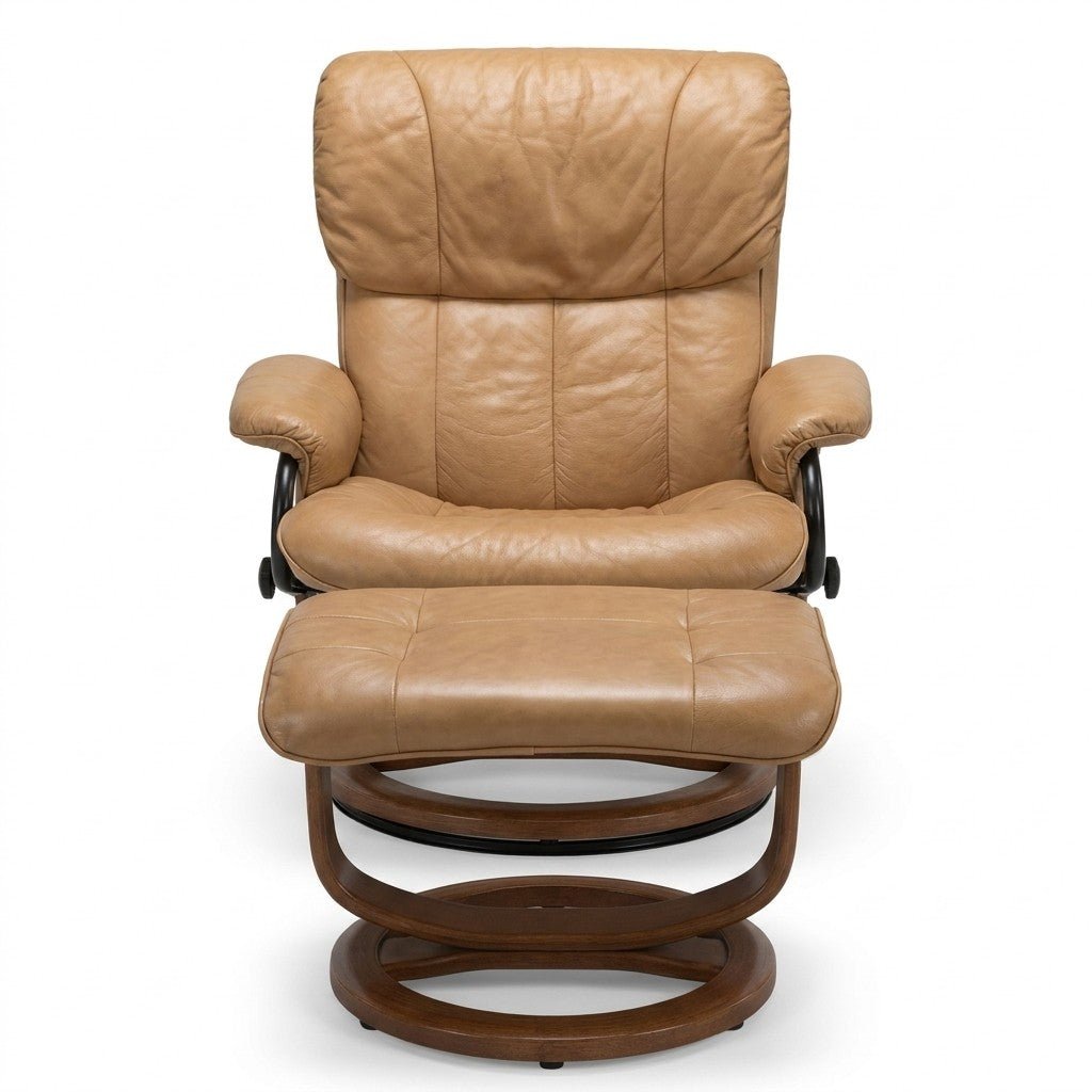 Camel Mid-Century Recliner - consignment furniture Portland