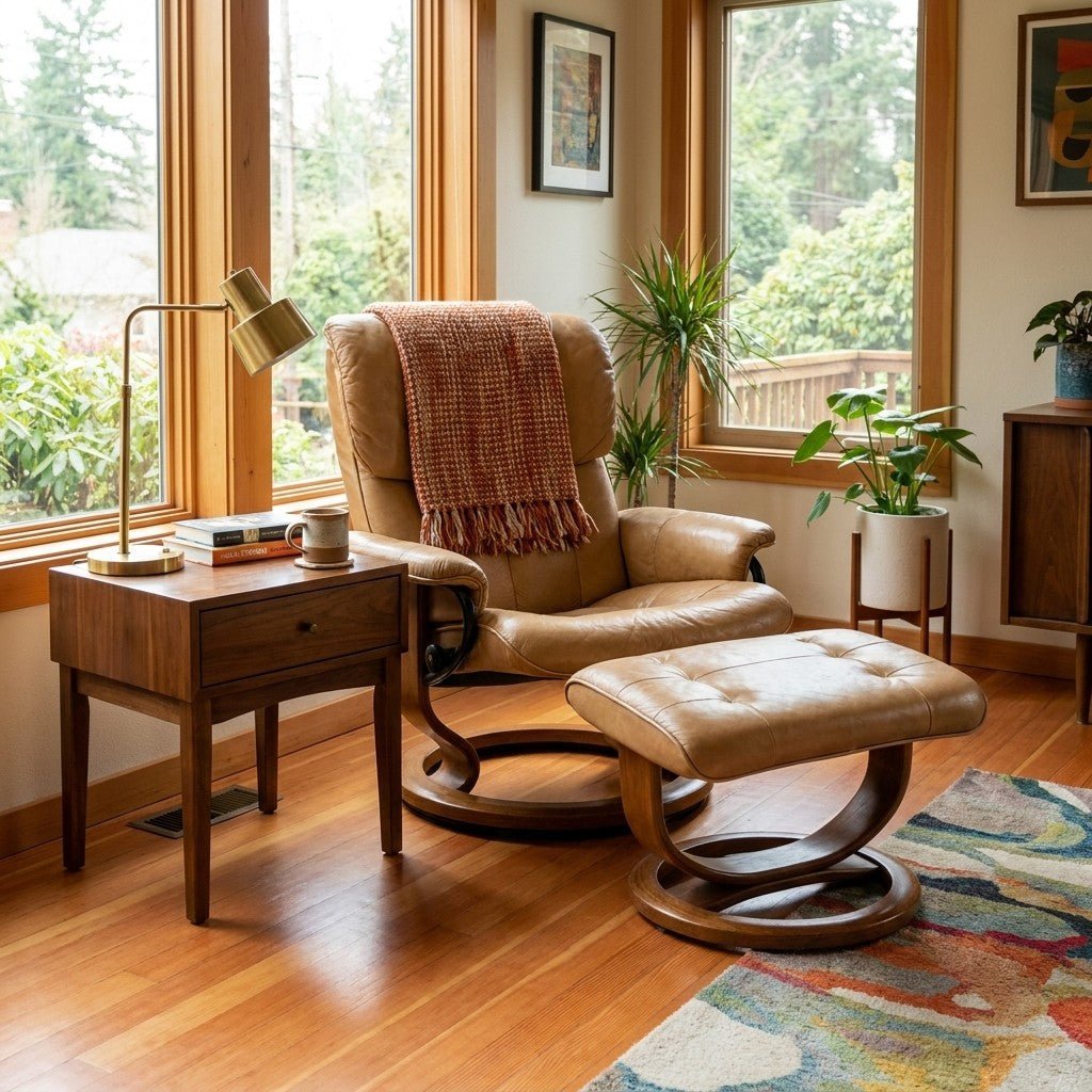Camel Mid-Century Recliner - view 4