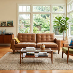 Caramel Leather Sofa - view 3
