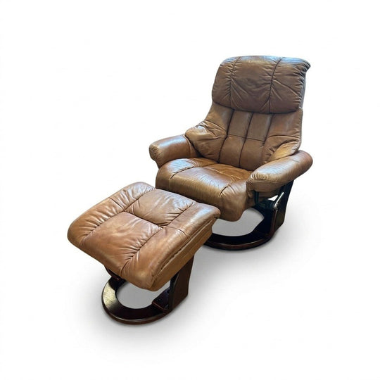 Caramel Mid-Century Recliner - view 3