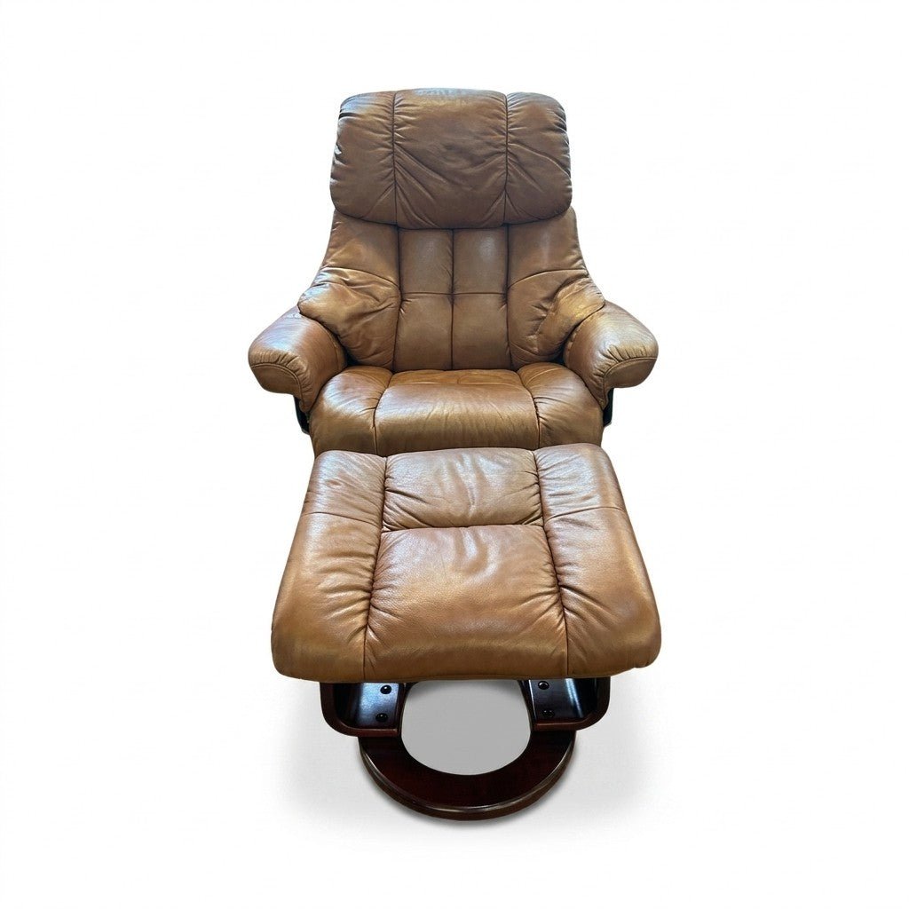 Caramel Mid-Century Recliner - view 2