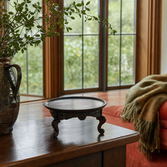 Dark walnut carved wood sculpture with a compact sculptural silhouette - view 2