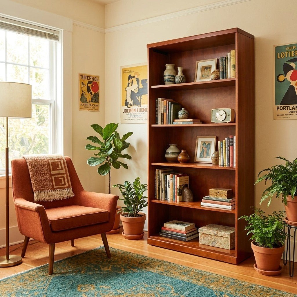 Cherry Mid-Century Bookcase - view 5