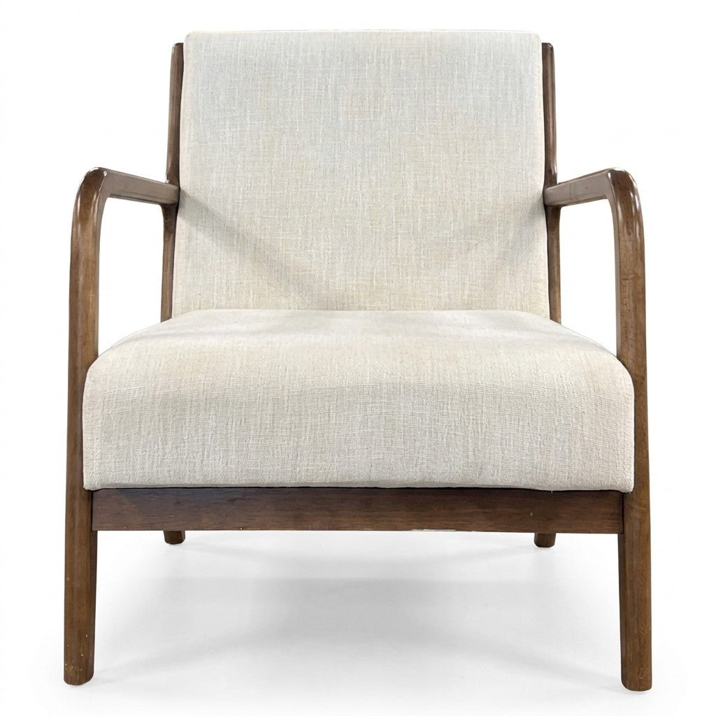 Cream Mid-Century Chair - consignment furniture Portland