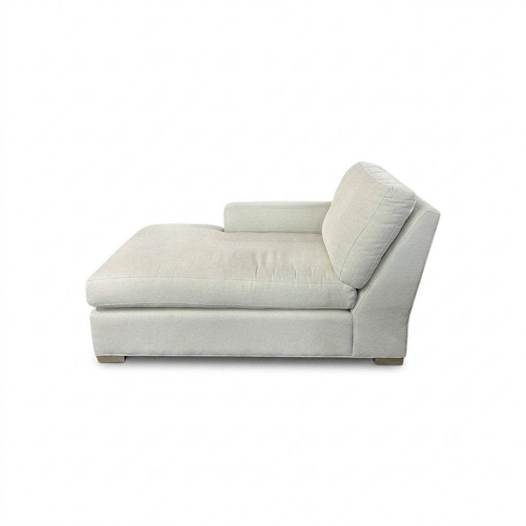 Cream Mid-Century Chaise - view 2