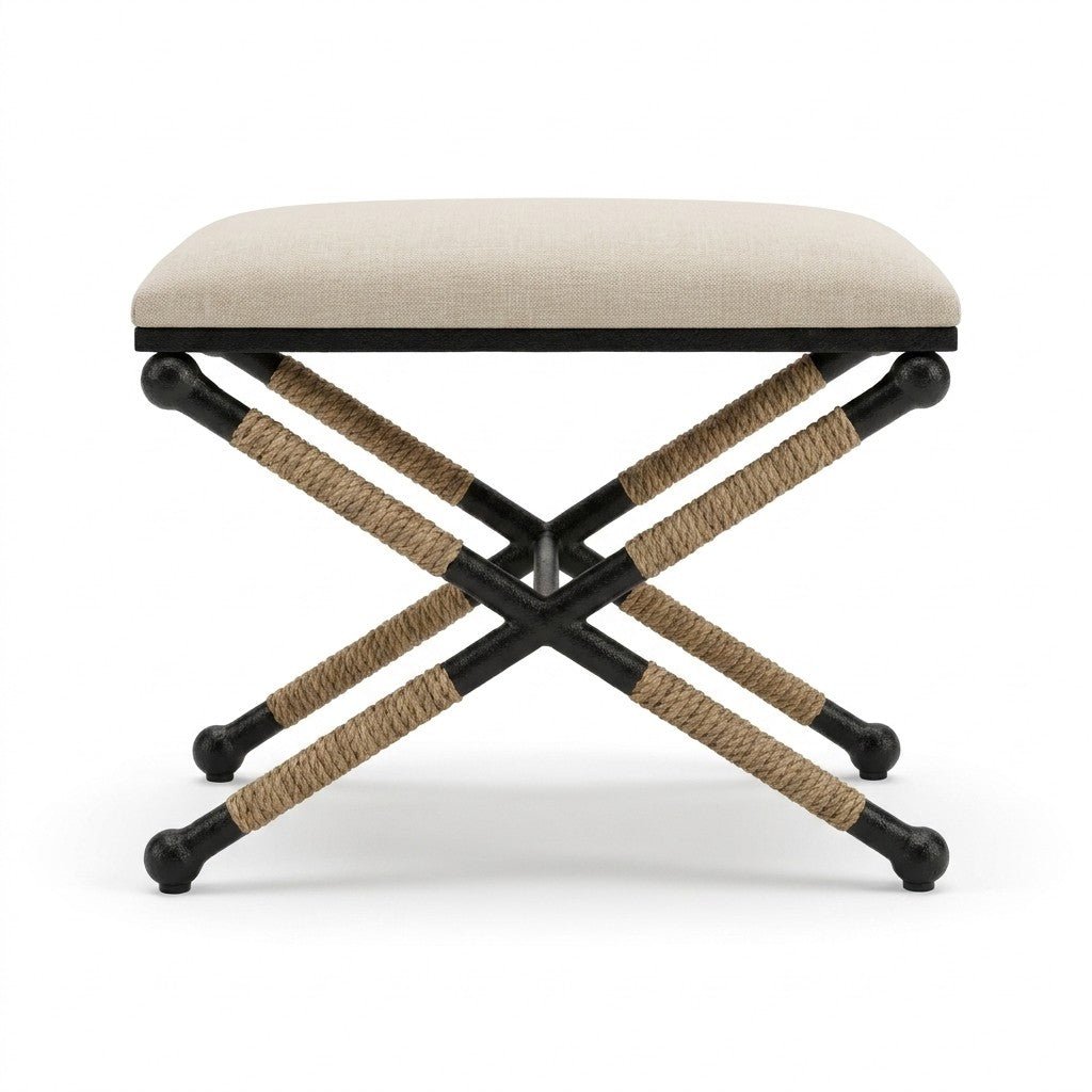 Cream Ottoman - consignment furniture Portland