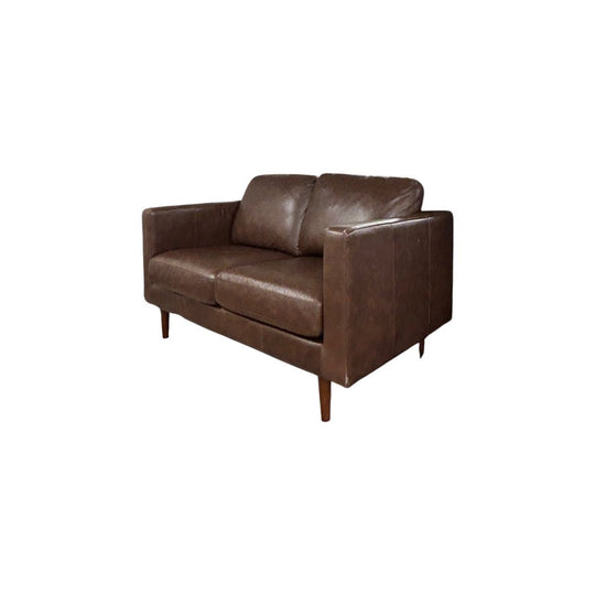Dark Brown Faux Leather Sofa - view 3