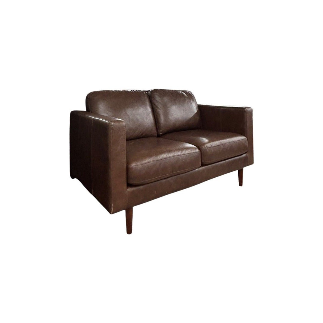 Dark Brown Faux Leather Sofa - view 4