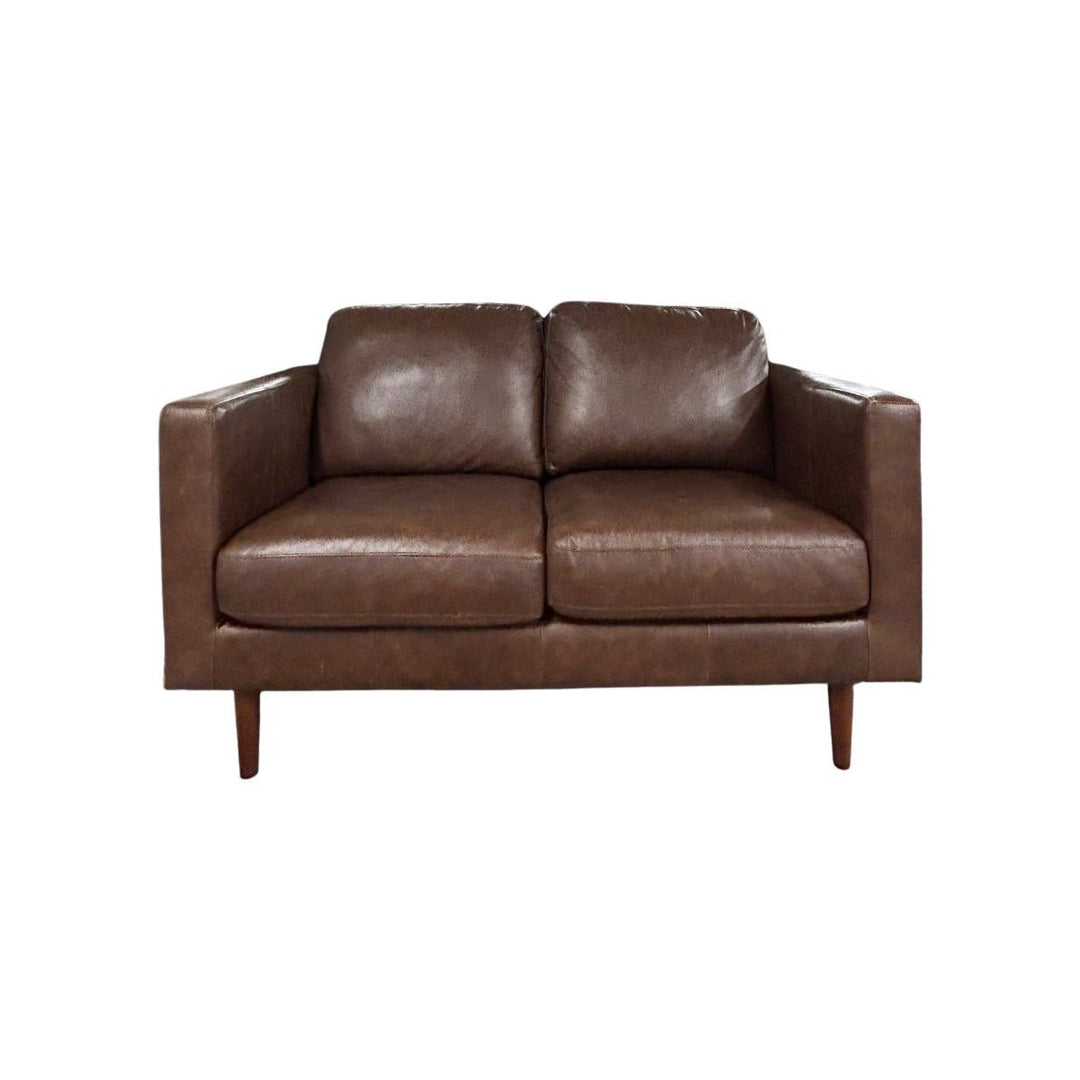 Dark Brown Faux Leather Sofa - view 2