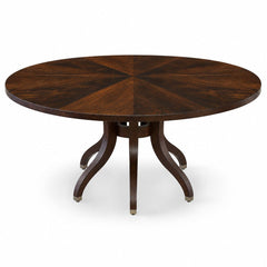 Dark walnut square dining table by Ethan Allen with a 60-inch top