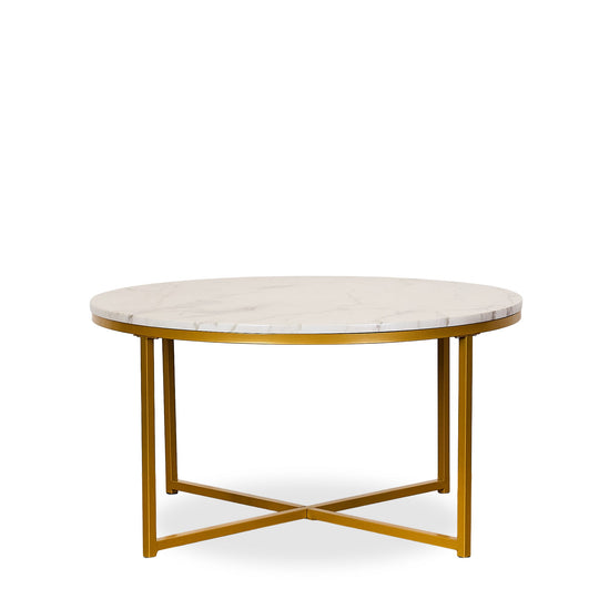 Faux Marble Round Table - Whats New Furniture - Portland, Oregon