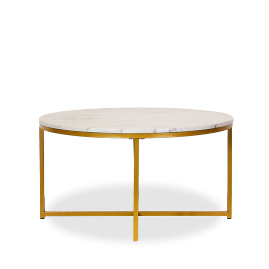 Faux Marble Round Table - Whats New Furniture - Portland, Oregon