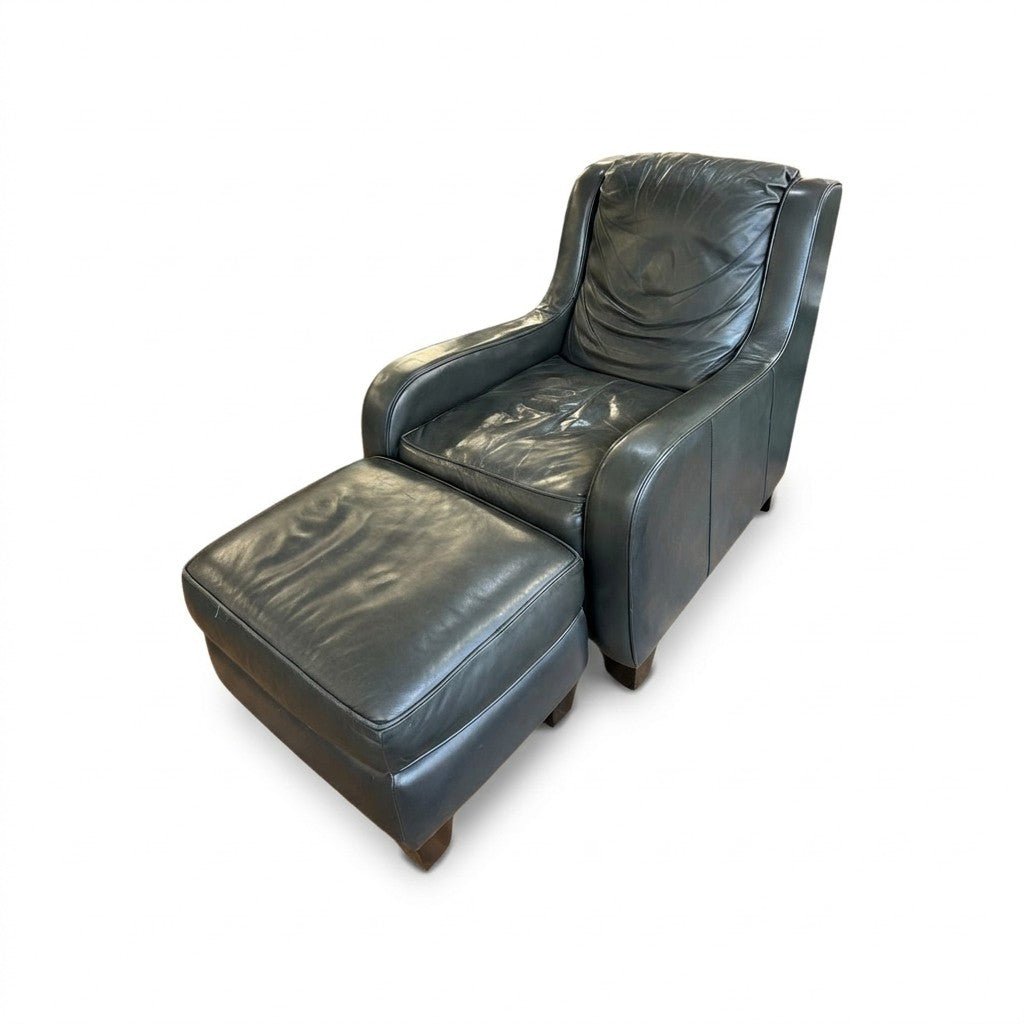 Gray Leather Armchair - view 3