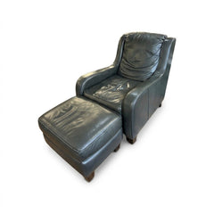 Gray Leather Armchair - view 3