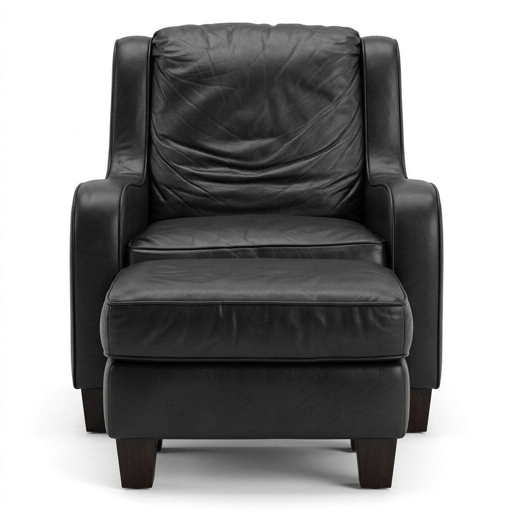 Gray Leather Armchair - consignment furniture Portland