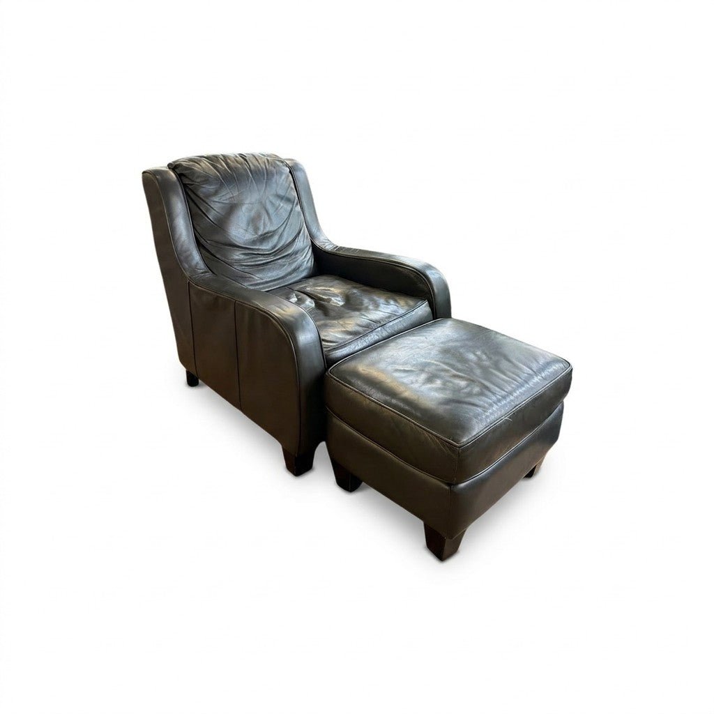 Gray Leather Armchair - view 2