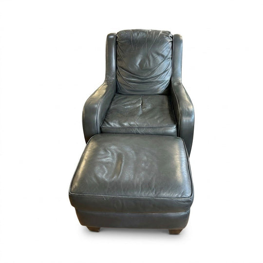 Gray Leather Armchair - view 4