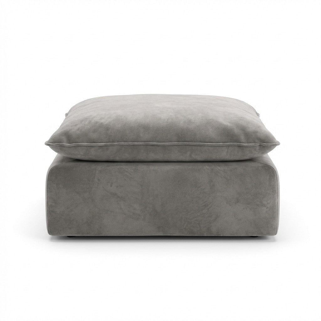 Gray Pillow Top Ottoman - consignment furniture Portland