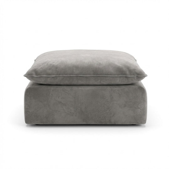 Gray Pillow Top Ottoman - consignment furniture Portland