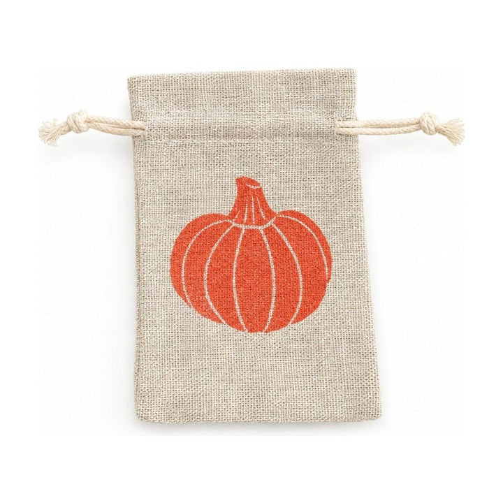 Natural Beige Halloween pumpkin small bag with a slim, flat profile.