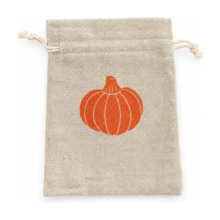 Beige pumpkin Halloween bag with a rounded seasonal silhouette.