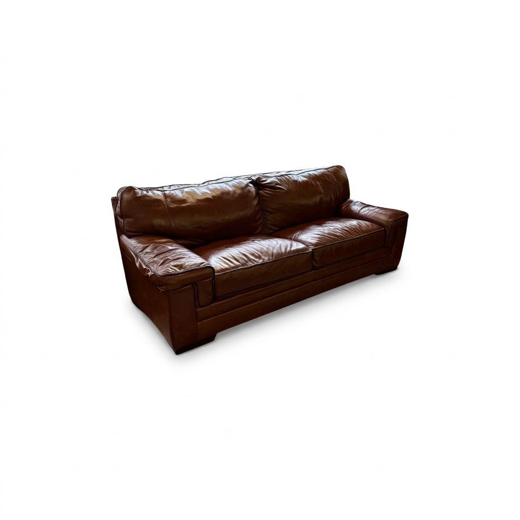 Chestnut Leather Sofa - view 4