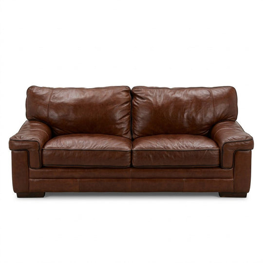 Chestnut Leather Sofa - consignment furniture Portland