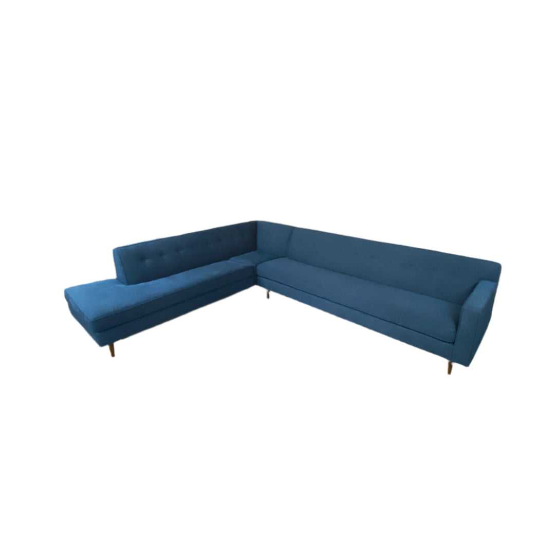 Mid-Century Modern Sectional w/ Performance Fabric