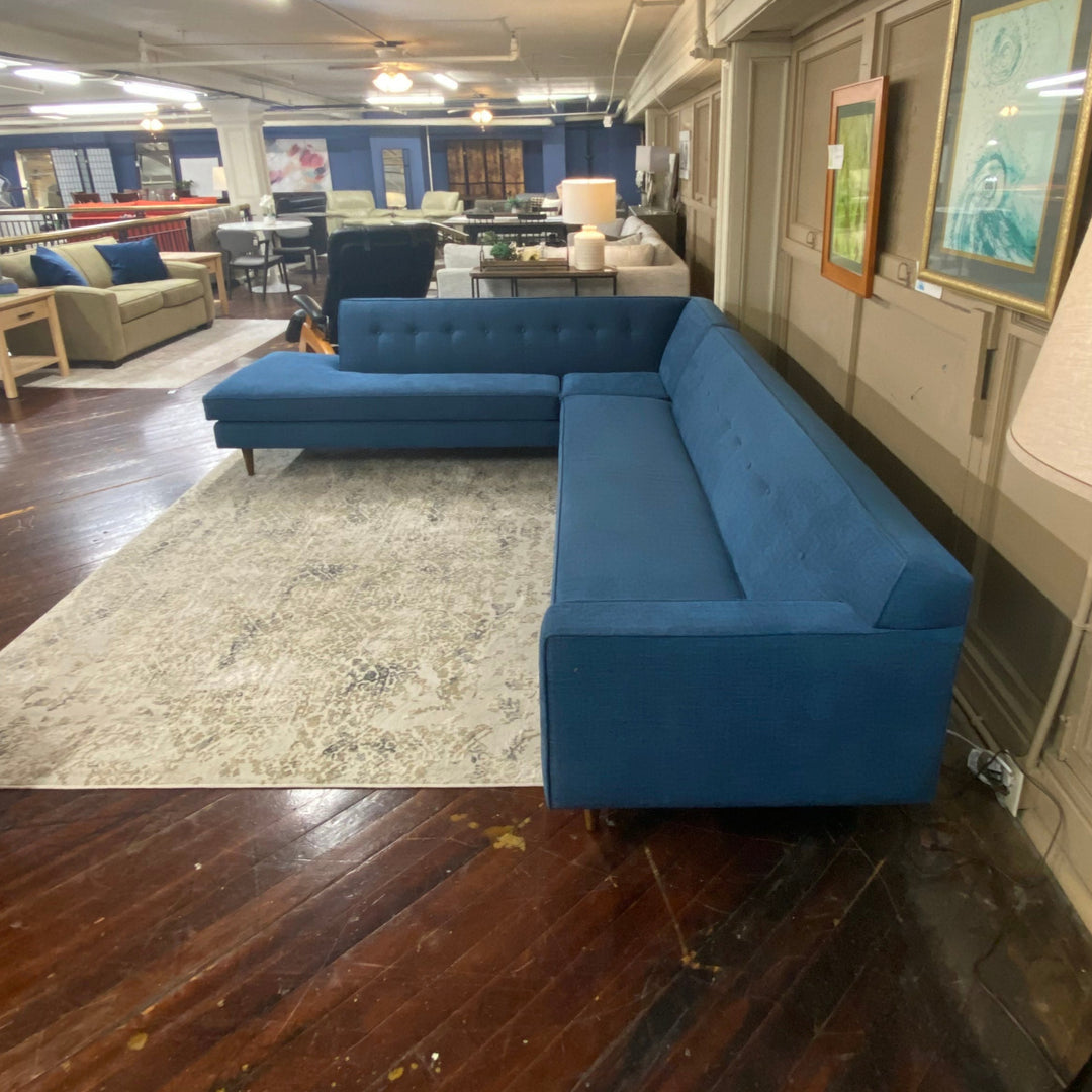 Mid-Century Modern Sectional w/ Performance Fabric